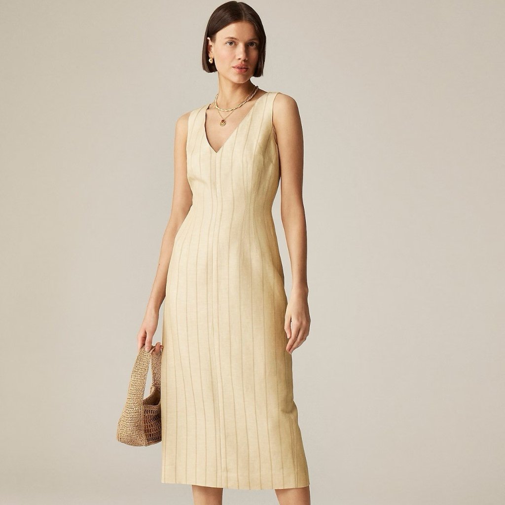 J. Crew V-Neck Sheath Dress In Linen Blend***Us 20